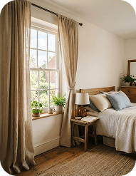 Curtains and blinds in a modern interior